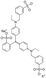 dihydrogen (ethyl)[4-[alpha-[4-[ethyl(3-sulphonatobenzyl)amino]phenyl]-2-sulphonatobenzylidene]cyclohexa-2,5-dien-1-ylidene](3-sulphonatobenzyl)ammonium, potassium sodium salt Struktur