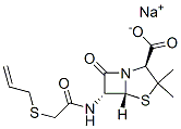 sodium [2S-(2alpha,5alpha,6beta)]-6-[(allylthio)acetamido]-3,3-dimethyl-7-oxo-4-thia-1-azabicyclo[3.2.0]heptane-2-carboxylate  Struktur