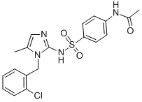 Acetamide, N-(4-(((1-((2-chlorophenyl)methyl)-5-methyl-1H-imidazol-2-y l)amino)sulfonyl)phenyl)- Struktur