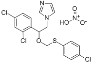 1-(2-(((4-Chlorophenyl)thio)methoxy)-2-(2,4-dichlorophenyl)ethyl)-1H-i midazole nitrate Struktur