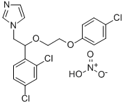 1-(2-(2-(4-Chlorophenoxy)ethoxy)-2-(2,4-dichlorophenyl)ethyl)-1H-imida zole nitrate Struktur