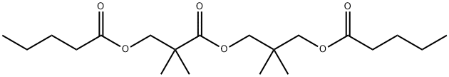 Pentanoic acid 3-[2,2-dimethyl-1-oxo-3-[(1-oxopentyl)oxy]propoxy]-2,2-dimethylpropyl ester Struktur