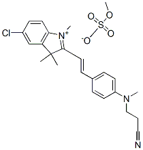 5-chloro-2-[2-[4-[(2-cyanoethyl)methylamino]phenyl]vinyl]-1,3,3-trimethyl-3H-indolium methyl sulphate Struktur