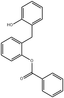 Benzoic acid 2-[(2-hydroxyphenyl)methyl]phenyl ester Struktur