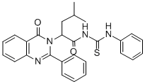 1-(4-Methyl-2-(4-oxo-2-phenyl-3,4-dihydro-3-quinazolinyl)valeryl)-3-ph enyl-2-thiourea Struktur