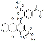 disodium 4-[[4-(acetylmethylamino)-2-sulphonatophenyl]amino]-1-amino-9,10-dihydro-9,10-dioxoanthracene-2-sulphonate Struktur