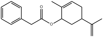 Benzeneacetic acid 2-methyl-5-(1-methylethenyl)-2-cyclohexen-1-yl ester Struktur