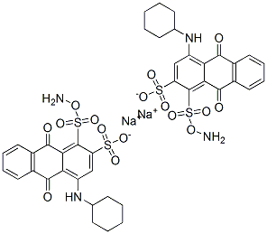 disodium 1-amino-4-(cyclohexylamino)-9,10-dihydro-9,10-dioxoanthracenedisulphonate Struktur