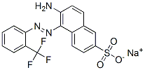 6-Amino-5-[[2-(trifluoromethyl)phenyl]azo]-2-naphthalenesulfonic acid sodium salt Struktur