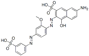 7-Amino-4-hydroxy-3-[2-methoxy-4-(3-sulfophenylazo)phenylazo]-2-naphthalenesulfonic acid Struktur