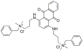 [(9,10-dihydro-9,10-dioxo-1,4-anthrylene)bis(iminopropane-1,3-diyl)]bis[benzyldimethylammonium] dichloride  Struktur