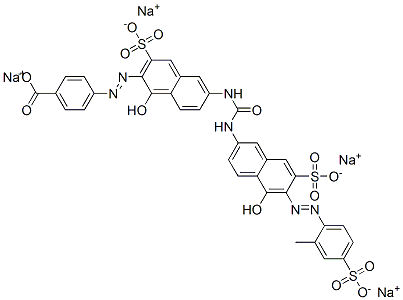 Benzoic acid, 4-1-hydroxy-6-5-hydroxy-6-(2-methyl-4-sulfophenyl)azo-7-sulfo-2-naphthalenylaminocarbonylamino-3-sulfo-2-naphthalenylazo-, sodium salt Struktur