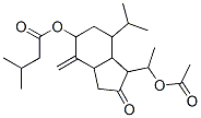 3-Methylbutyric acid [1-(1-acetoxyethyl)octahydro-4-methylene-7-isopropyl-2-oxo-1H-inden-5-yl] ester Struktur