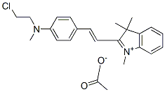 2-[2-[4-[(2-chloroethyl)methylamino]phenyl]vinyl]-1,3,3-trimethyl-3H-indolium acetate Struktur