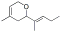 3,6-Dihydro-4-methyl-2-(1-methyl-1-butenyl)-2H-pyran Struktur