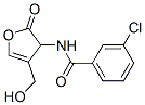 3-Chloro-N-[dihydro-4-(hydroxymethyl)-2-oxo-3-furanyl]benzamide Struktur