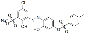 5-Chloro-2-hydroxy-3-[[2-hydroxy-4-[[(4-methylphenyl)sulfonyl]oxy]phenyl]azo]benzenesulfonic acid sodium salt Struktur