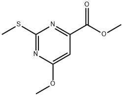 methyl 6-methoxy-2-methylsulfanyl-pyrimidine-4-carboxylate Struktur