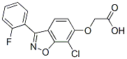 ((7-chloro-3-(2-fluorophenyl)-1,2-benzisoxazol-6-yl)oxy)acetic acid Struktur