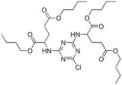 dibutyl 2-[[4-[1,3-bis(butoxycarbonyl)propylamino]-6-chloro-1,3,5-tria zin-2-yl]amino]pentanedioate Struktur