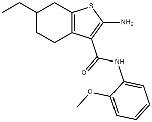 2-AMINO-6-ETHYL-N-(2-METHOXYPHENYL)-4,5,6,7-TETRAHYDRO-1-BENZOTHIOPHENE-3-CARBOXAMIDE Struktur