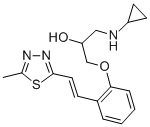 1-(Cyclopropylamino)-3-(2-(2-(5-methyl-1,3,4-thiadiazol-2-yl)ethenyl)p henoxy)-2-propanol Struktur