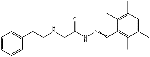 2-(phenethylamino)-N-[(2,3,5,6-tetramethylphenyl)methylideneamino]acet amide Struktur