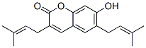 7-Hydroxy-3,6-bis(3-methyl-2-butenyl)-2H-1-benzopyran-2-one Struktur