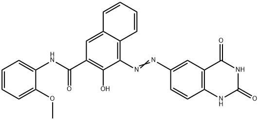 N-(o-anisyl)-3-hydroxy-4-[(1,2,3,4-tetrahydro-2,4-dioxoquinazolin-6-yl)azo]naphthalene-2-carboxamide Struktur