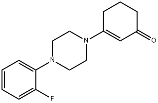 3-[4-(2-fluorophenyl)piperazino]-2-cyclohexen-1-one Struktur