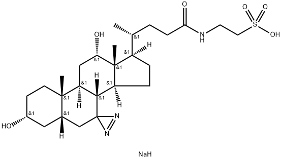 (7,7-azo-3,12-dihydroxy-5-cholan-24-oyl)-2-aminoethanesulfonic acid Struktur