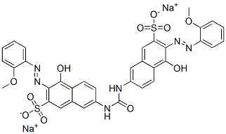 disodium 7,7'-(carbonyldiimino)bis[4-hydroxy-3-[(2-methoxyphenyl)azo]naphthalene-2-sulphonate] Struktur