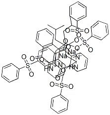 disodium [(9,10-dihydro-9,10-dioxo-1,4-anthrylene)bis[imino[3-isopropylpropane-1,3-diyl]]]bis(benzenesulphonate) Struktur