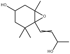 6-[(1E)-3-Hydroxy-1-butenyl]-1,5,5-trimethyl-7-oxabicyclo[4.1.0]heptan -3-ol Struktur