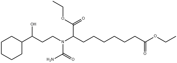 diethyl 2-[(aminocarbonyl)(3-cyclohexyl-3-hydroxypropyl)amino]nonanedioate Struktur