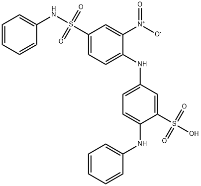 5-[2-nitro-4-[anilinosulphonyl]anilino]-2-anilinobenzenesulphonic acid Struktur