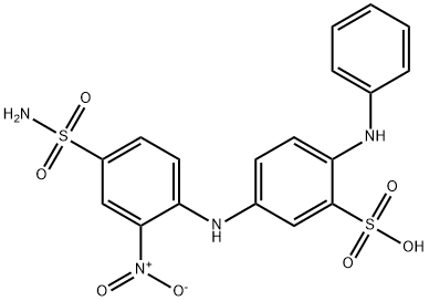 5-[[4-(aminosulphonyl)-2-nitrophenyl]amino]-2-anilinobenzenesulphonic acid Struktur