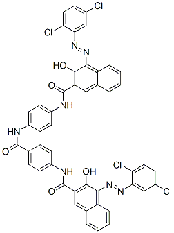 4-[(2,5-dichlorophenyl)azo]-N-[4-[[4-[[[4-[(2,5-dichlorophenyl)azo]-3-hydroxy-2-naphthyl]carbonyl]amino]benzoyl]amino]phenyl]-3-hydroxynaphthalene-2-carboxamide  Struktur