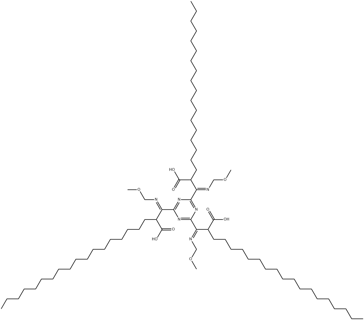 Tris(icosanoic acid)1,3,5-triazine-2,4,6-triyltris[[(methoxymethyl)imino]methylene] ester Struktur