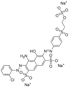 4-Amino-3-[(2-chlorophenyl)azo]-5-hydroxy-6-[[4-[[2-(sulfooxy)ethyl]sulfonyl]phenyl]azo]-2,7-naphthalenedisulfonic acid trisodium salt Struktur