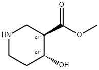 3-Piperidinecarboxylic acid, 4-hydroxy-, methyl ester, trans- (9CI) Struktur