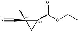 Cyclopropanecarboxylic acid, 2-cyano-2-methyl-, ethyl ester, trans- (9CI) Struktur