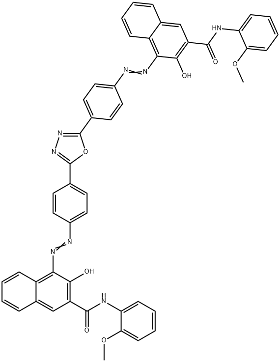 4,4'-[1,3,4-OXADIAZOLE-2,5-DIYLBIS(4,1-PHENYLENEAZO)]BIS[3-HYDROXY-N-(2-METHOXYPHENYL)-2-NAPHTHALENECARBOXAMIDE Struktur