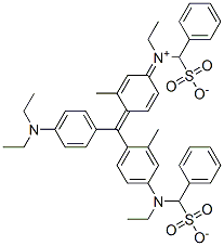 hydrogen [4-[[4-(diethylamino)phenyl][4-[ethyl(sulphonatobenzyl)amino]-o-tolyl]methylene]-3-methylcyclohexa-2,5-dien-1-ylidene](ethyl)(sulphonatobenzyl)ammonium Struktur