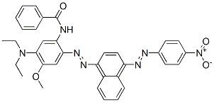 N-[5-(Diethylamino)-4-methoxy-2-[[4-[(4-nitrophenyl)azo]-1-naphthalenyl]azo]phenyl]benzamide Struktur