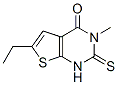 Thieno[2,3-d]pyrimidin-4(1H)-one, 6-ethyl-2,3-dihydro-3-methyl-2-thioxo- (9CI) Struktur