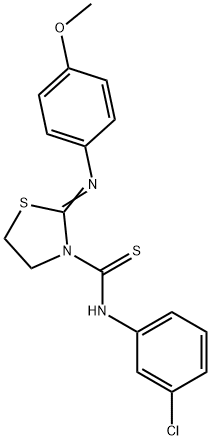 N-(3-chlorophenyl)-2-[(4-methoxyphenyl)imino]-1,3-thiazolane-3-carbothioamide Struktur