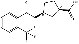 CIS-3-[2-OXO-2-(2-TRIFLUOROMETHYLPHENYL)ETHYL]CYCLOPENTANE-1-CARBOXYLIC ACID Struktur