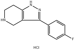 3-(4-fluorophenyl)-4,5,6,7-tetrahydro-1H-pyrazolo[4,3-c]pyridine hydrochloride Struktur