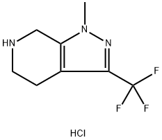 1-Methyl-3-(trifluoromethyl)-4,5,6,7-tetrahydro-1H-pyrazolo[3,4-c]pyridine hydrochloride Struktur